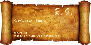 Rafaisz Imre névjegykártya